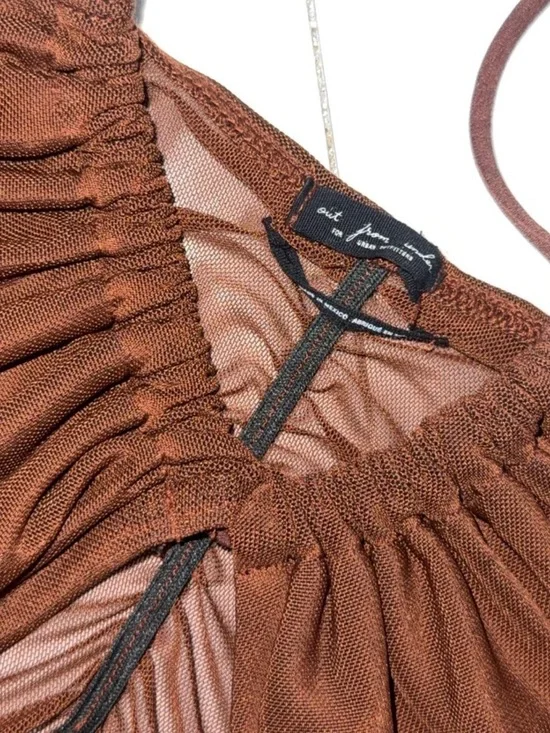 Urban Outfitters Out From Under Brown Mesh Ruched Bodysuit Cutout - Picture 4 of 4